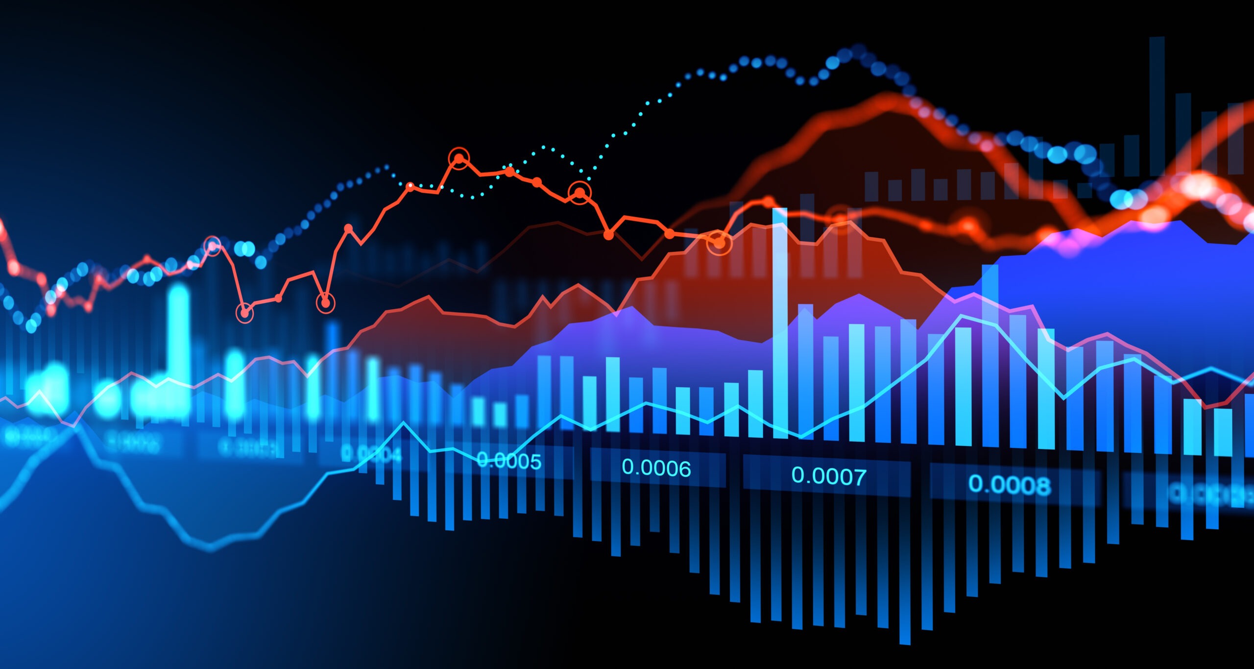 Trading professional analyzing stock market charts and financial data